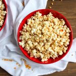 Cheezy Sriracha Stove Top Popcorn | Peppers and Peaches