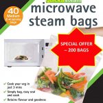 200 x Medium quickasteam Microwave steam Cooking Bags - Super Value:  Amazon.co.uk: Kitchen & Home