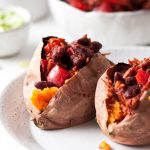 Sweet Potatoes with Smokey BBQ Jackfruit - THE GINGER VEGAN FOOD BLOG