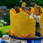 Honeycomb Cake with Sponge Toffee Garnish | Entertablement