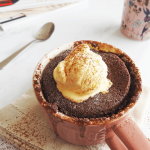 Chocolate Peanut Butter Fondant Mug Cake - Feed Your Sole