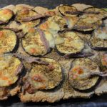 Oatmealpizza with grilled eggplant and anchovy - CosetteIsCookin'