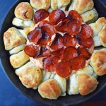 Pepperoni Pizza Dip with Pizza Crust Dippers – Modern Honey