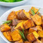 Easy Roast Sweet Potatoes with Rosemary and Garlic - Easy Peasy Foodie