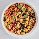 Chickpea Edamame Salad - with a Rainbow of Fruits and Vegetables