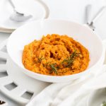 Vegan Rosemary Garlic Mashed Sweet Potatoes –