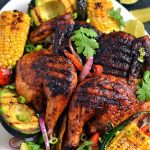 Mexican Brick Chicken with Grilled Corn and Avocados - Host The Toast