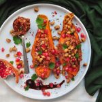 Muhammara with oven baked sweet potatoes - Tastecelebration.com