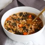 One-Pot Tuscan Farro Soup with White Beans and Kale