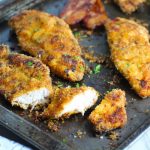 Awesome Oven Fried Chicken Breasts with Bacon Crumbs! ~ Talking Meals