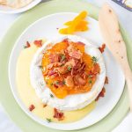 Easy microwave baked brie with apricots and bacon - Family Food on the Table