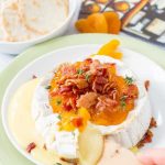 Easy microwave baked brie with apricots and bacon - Family Food on the Table