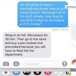 Texts to Mom, “How Long Does it Take to Microwave a 25-Pound Turkey?” is  Going Viral for ALL the Right Reasons