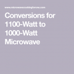 Conversions for 1100-Watt to 1000-Watt Microwave | Microwave, Watt, Baking  tips