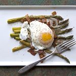 A quick, easy* spring lunch: Roasted Asparagus with Poached Eggs and  Lardons – Blue Kitchen