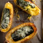 Pesto spinach stuffed spaghetti squash recipe | Ellie Krieger