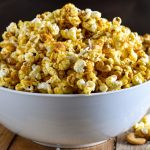 Curry Caramel Popcorn with Cashews and Coconut