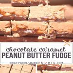 Easy Peanut Butter Microwave Fudge layered with chocolate caramel and  peanuts will remind you of a
