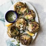 Grilled Artichokes with Garlic Parmesan Butter
