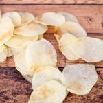 HOMEMADE POTATO CHIPS -- crispy and salty, made in the microwave
