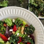 Maple Balsamic Kale Chip Salad - Cheerful Choices Food and Nutrition Blog