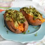 Pesto Chicken Stuffed Sweet Potato – Mangia Paleo