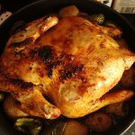 Roasting chicken in a convection microwave