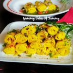 Khandvi in Microwave in 7 minutes - Yummy Tales Of Tummy