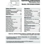 Operating Instructions Microwave Oven Models: NN-SD698S/SD688S - Free  Download PDF