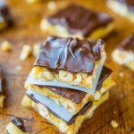 Chocolate-Covered Microwave Peanut Brittle - Averie Cooks