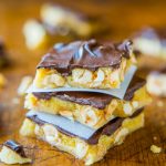 Chocolate-Covered Microwave Peanut Brittle - Averie Cooks