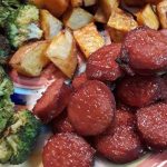 Recipe: Tasty Roasted Sweet Potato and BBQ Kielbasa - Sheet Pan - CookCodex