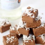 RUM BOOZY FUDGE -- minutes to make, topped with coconut