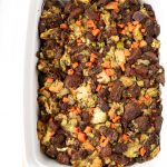 Easy Vegan Stuffing - NOT dry and full of cozy flavor!