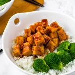 Air Fried Tofu in a Sweet Sriracha Sauce - a quick & easy vegan dinner!