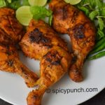 Tandoori chicken recipe on gas & in oven - SpicyPunch