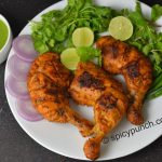 Tandoori chicken recipe on gas & in oven - SpicyPunch