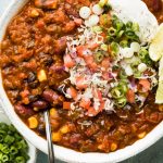 Vegetarian 3 Bean Chili Recipe - No Spoon Necessary