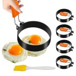 Stainless Steel Egg Ring Set 4-Pack 2.95in Nonstick Fried Egg Cooker Mold  with Silicone Handle for Frying Eggs to Fit on Sandwiches English  Muffin-Household Breakfast Pancake Egg Shaper Tools Egg Poachers Kitchen