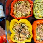 Pesto Stuffed Couscous Peppers | Healthy, Vegan | At The Table Tonight