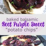 Baked Balsamic Beet Purple Sweet Potato Chips | thefitfork.com