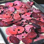 Baked Balsamic Beet Purple Sweet Potato Chips | thefitfork.com