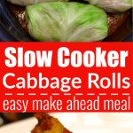 Stuffed Slow Cooker Cabbage Rolls Make Ahead Meal | Mainly Homemade