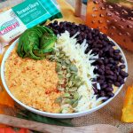 Chipotle Pumpkin Cheddar Grits & Black Bean Bowl | thefitfork.com