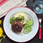 Beetroot patties with herb oil and mashed potatoes - Tastecelebration.com