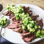 Steak with Spicy Cucumber Salsa