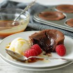 Quick Lava Cakes with Salted Caramel Sauce - Living on Cookies