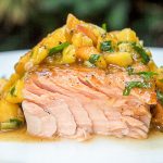 Maple Soy Salmon with Peach Salsa | Two Kooks In The Kitchen