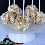Candy Corn Popcorn Balls - Cookie Dough and Oven Mitt