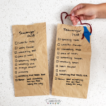 Scavenger Hunt easily written on brown paper bags ⋆ Exploring Domesticity